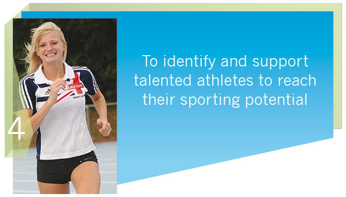 vision aim 4 - To identify and support talented athletes to reach their sporting potential